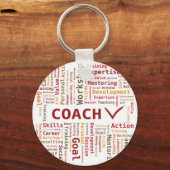 Word Cloud Coach Kompetenz - Red Orange Schlüsselanhänger (Vorderseite)