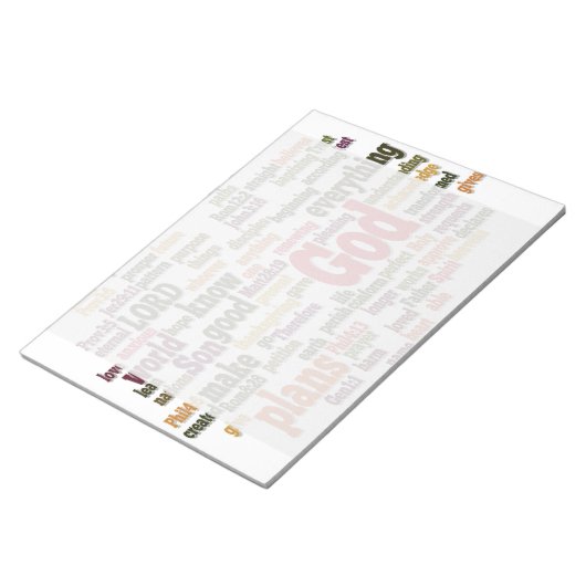 Word Cloud for Top 10 Bible Verses Notizblock (angewinkelt)