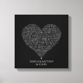 Word Cloud für Hochzeiten und Jahrestage Leinwanddruck (Vorderseite)