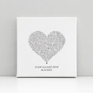 Word Cloud für Hochzeiten und Jahrestage Leinwanddruck