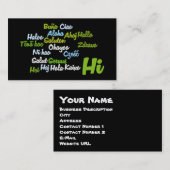 Word Cloud Hi Business-Karte Visitenkarte (Vorne/Hinten)