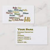 Word Cloud Hi Business-Karte Visitenkarte (Vorne/Hinten)