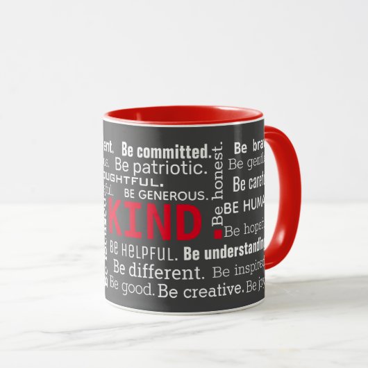 Word Cloud inspirierende Worte auf Grau Tasse (VorderseiteRechts)