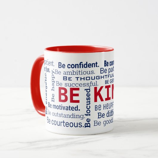 Word Cloud inspiriert Wörter Tasse (Vorderseite Links)