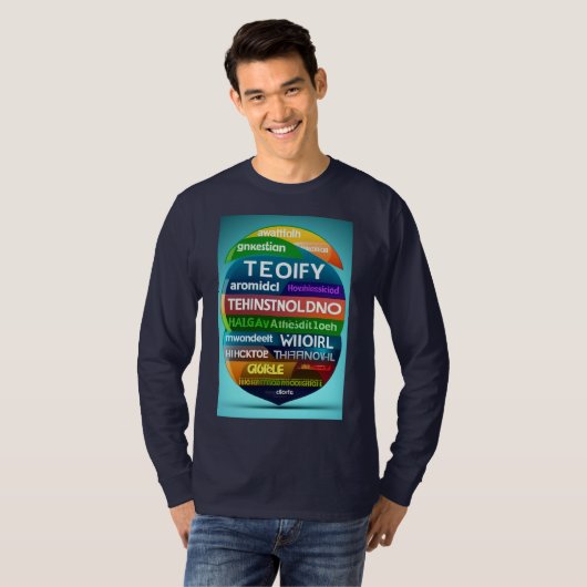 Word Cloud mit Oracle Basic-Vollärmel-T - Shirt (Vorne ganz)