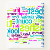 Word Cloud Pattern Spiral Notebook Notizblock (Rückseite)