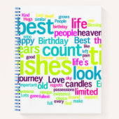 Word Cloud Pattern Spiral Notebook Notizblock (Vorderseite)