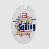Word Cloud segeln Ornament (Vorderseite)