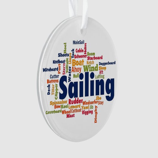 Word Cloud segeln Ornament (Vorderseite)