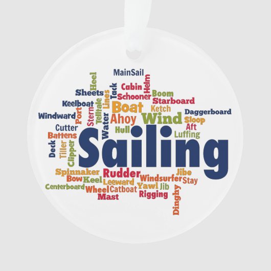 Word Cloud segeln Ornament (Vorderseite)