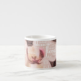 Word Cloud Typografie von Orchid, Floral, Blossom Espressotasse