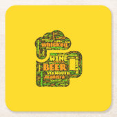 Word Cloud-Untersetzer Rechteckiger Pappuntersetzer (Vorderseite)