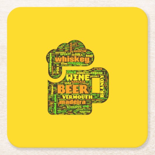 Word Cloud-Untersetzer Rechteckiger Pappuntersetzer (Vorderseite)