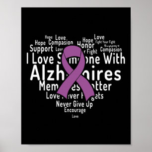 Word Cloud unterstützt Alzheimer Alzheimers Awaren Poster