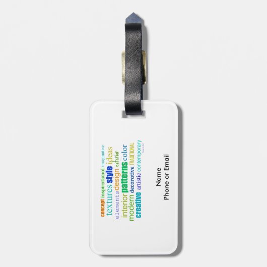 Word-Collage erstellen Gepäckanhänger (Rückseite vertikal)