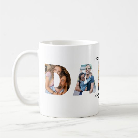 Word Daddy with pictures for Dad Kaffeetasse (Links)