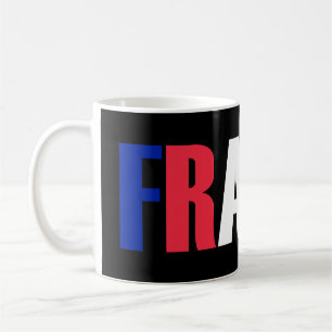 Word FRANCE in tricolor color flag of the country Kaffeetasse