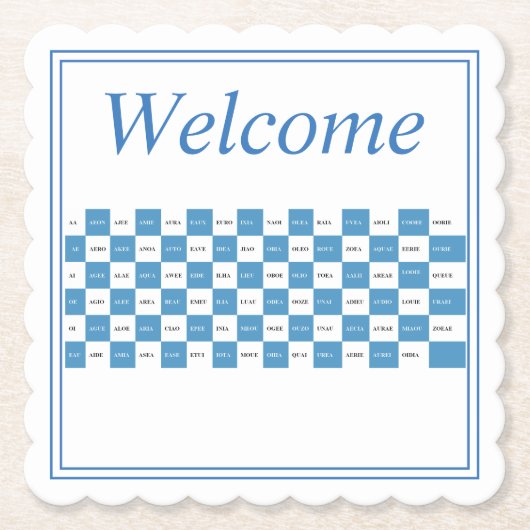 Word Game Cheat Sheet Wörter mit Vokalen Untersetzer (Vorderseite)