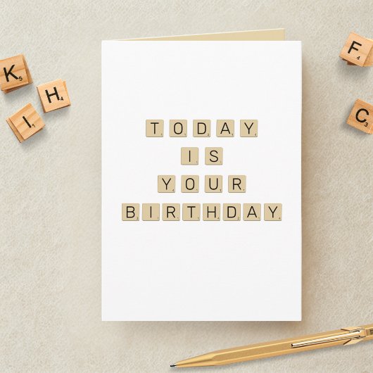 Word Game Letter Tile Geburtstag Karte