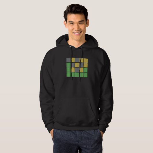 Word Games With Green Gray Yellow Squares For Happ Hoodie (Vorne ganz)