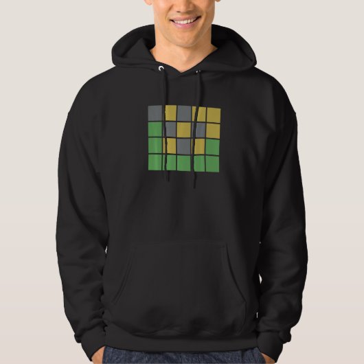 Word Games With Green Gray Yellow Squares For Happ Hoodie (Vorderseite)