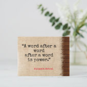 Word ist Power Atwood Quote Postcard Postkarte (Stehend Vorderseite)
