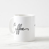 Word-Kaffee , minimale schwarze Kalligraphie Kaffeetasse (Vorderseite Links)