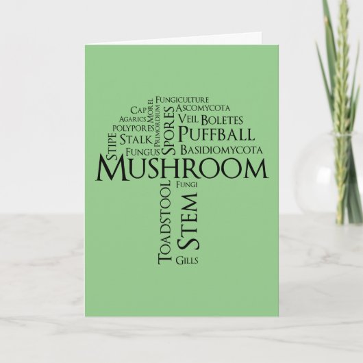 Word Mushroom Birthday Card Karte (Vorderseite)