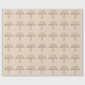 Word Mushroom Wrapping Paper (brauner Text) Geschenkpapier (Flach)