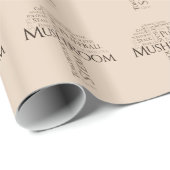Word Mushroom Wrapping Paper (brauner Text) Geschenkpapier (Rolleneckpunkt)