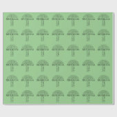 Word Mushroom Wrapping Paper (Schwarzer Text) Geschenkpapier (Flach)