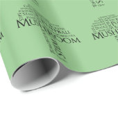 Word Mushroom Wrapping Paper (Schwarzer Text) Geschenkpapier (Rolleneckpunkt)