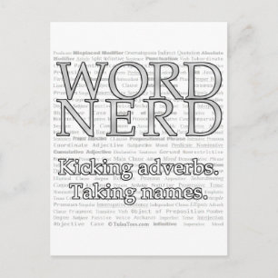 Word Nerd Postkarte