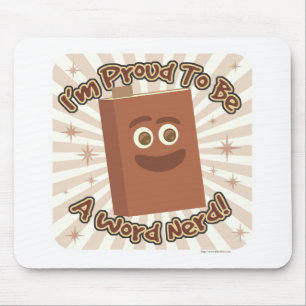 Word Nerd Prix Buch Spaß lesen Cartoon Kunst Mousepad
