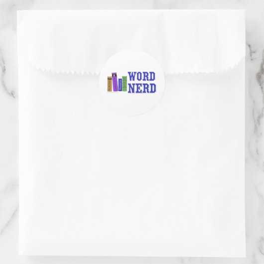 Word-Nerd Runder Aufkleber (Tasche)