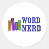 Word-Nerd Runder Aufkleber (Vorderseite)