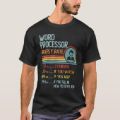 Word Processor Hourly Rate T-Shirt Retro Job Title (Vorderseite)