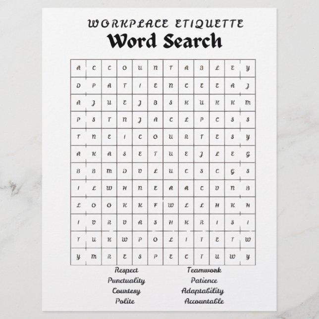 word puzzle/search. briefbogen (Vorderseite)