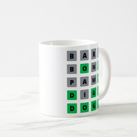 Word Puzzle-Tasse für Hundefreunde Kaffeetasse (VorderseiteRechts)