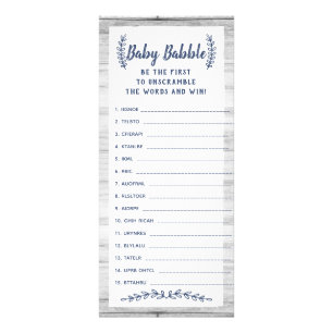 Word Scramble Baby Shower Game, 25 Pack Werbekarte