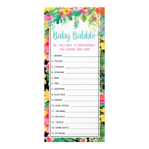 Word Scramble Baby Shower Game, 25 Pack Werbekarte