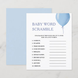 Word Scramble | Blue Balloon Baby Showspiel