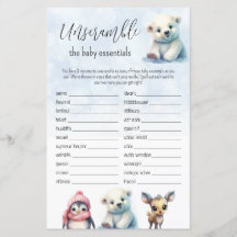 Word Scramble Blue Winter Boy Baby Showspiel