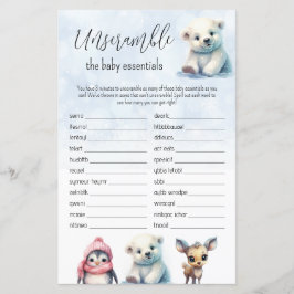 Word Scramble Blue Winter Boy Baby Showspiel