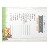 Word Scramble Blue Woodland Baby Showspiel Pack Notizblock (Vorderseite)