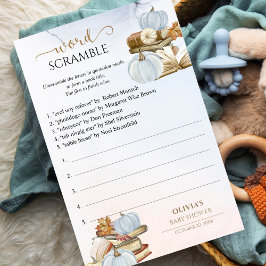 Word Scramble Book Theme Pumpkin Baby Showspiel