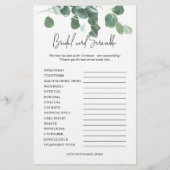 Word Scramble Brautparty Game Eucalyptus Leaf (Vorderseite)