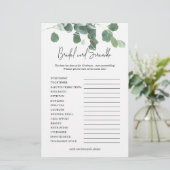 Word Scramble Brautparty Game Eucalyptus Leaf (Stehend Vorderseite)