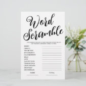 Word Scramble-Brautparty-Spiel (Stehend Vorderseite)