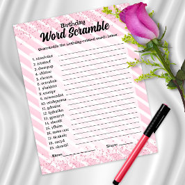 Word Scramble Cocktail Geburtstagsspiel